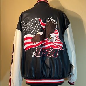 Steve and Barry’s men’s USA flag eagle jacket